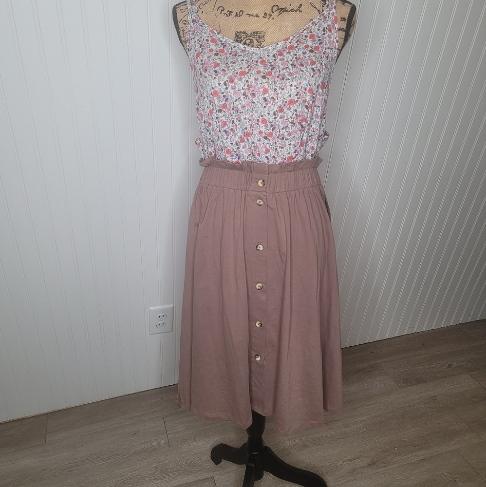 Elegantees Cinch Waist Skirt